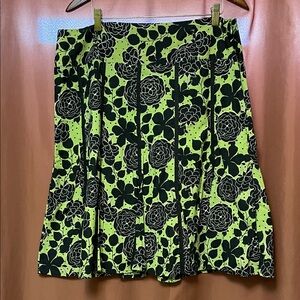 Apt. 9 A-Line Skirt in Black and Green Floral